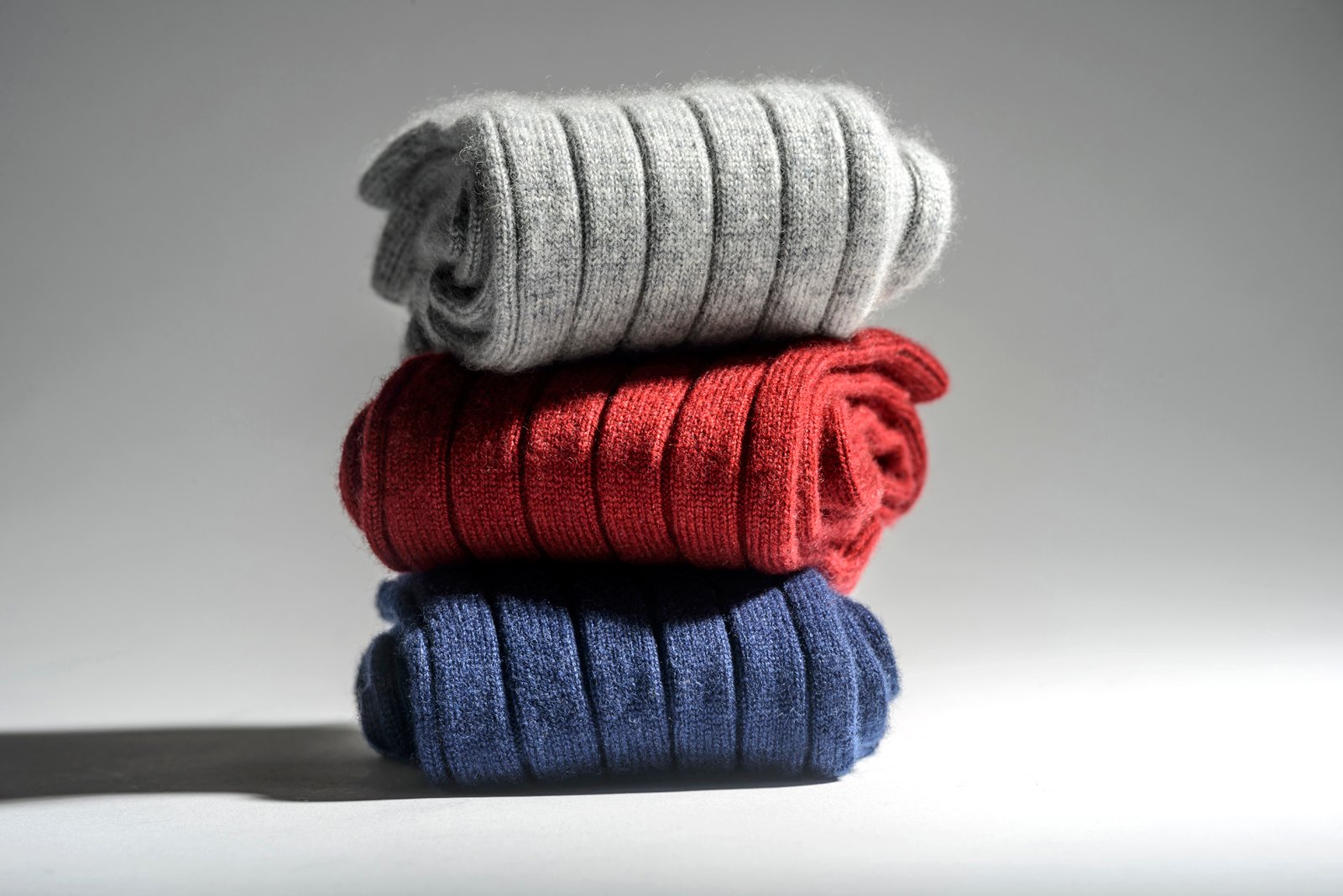 stack of cashmere slipper socks