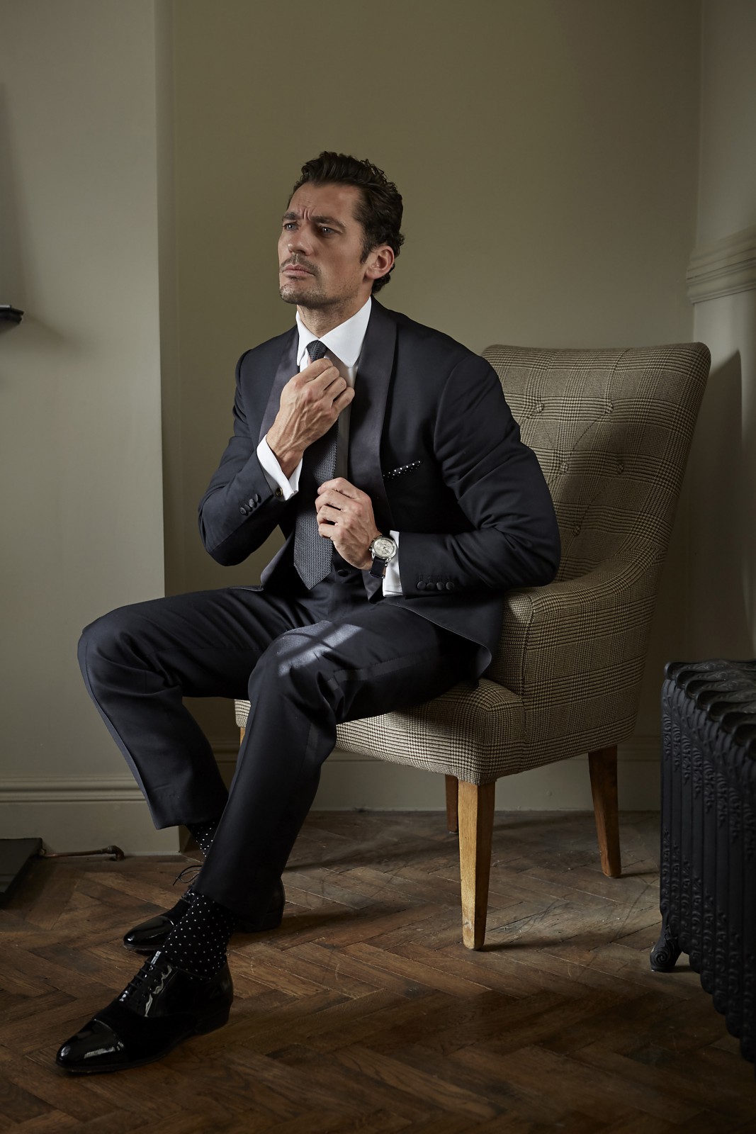 DAVID GANDY BLACK TIE POCKET SQUARE AND SOCK GIFT london-sock-company0726_black-tie