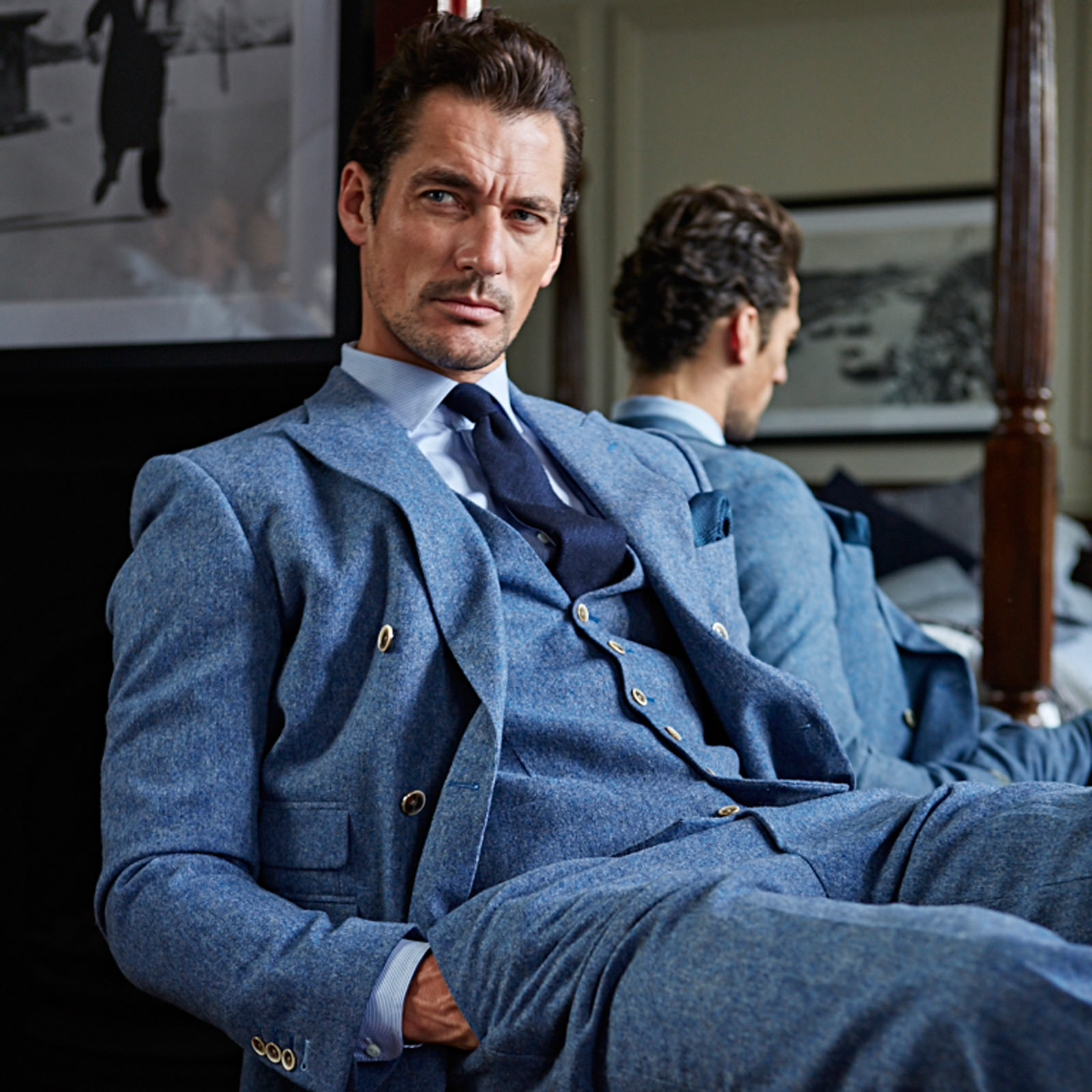 London Sock Company Tie Houndstooth Silk David Gandy