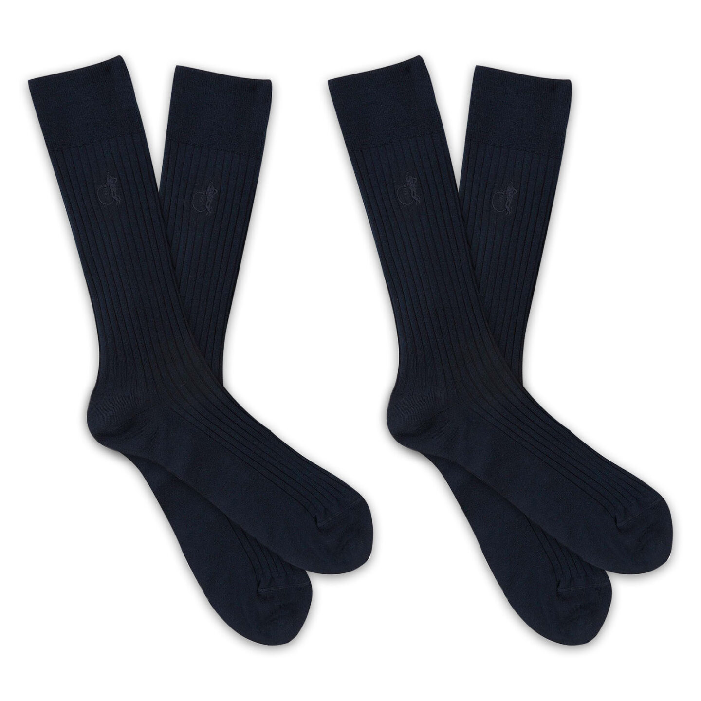 2 pairs of black sartorial socks with black LSC logos