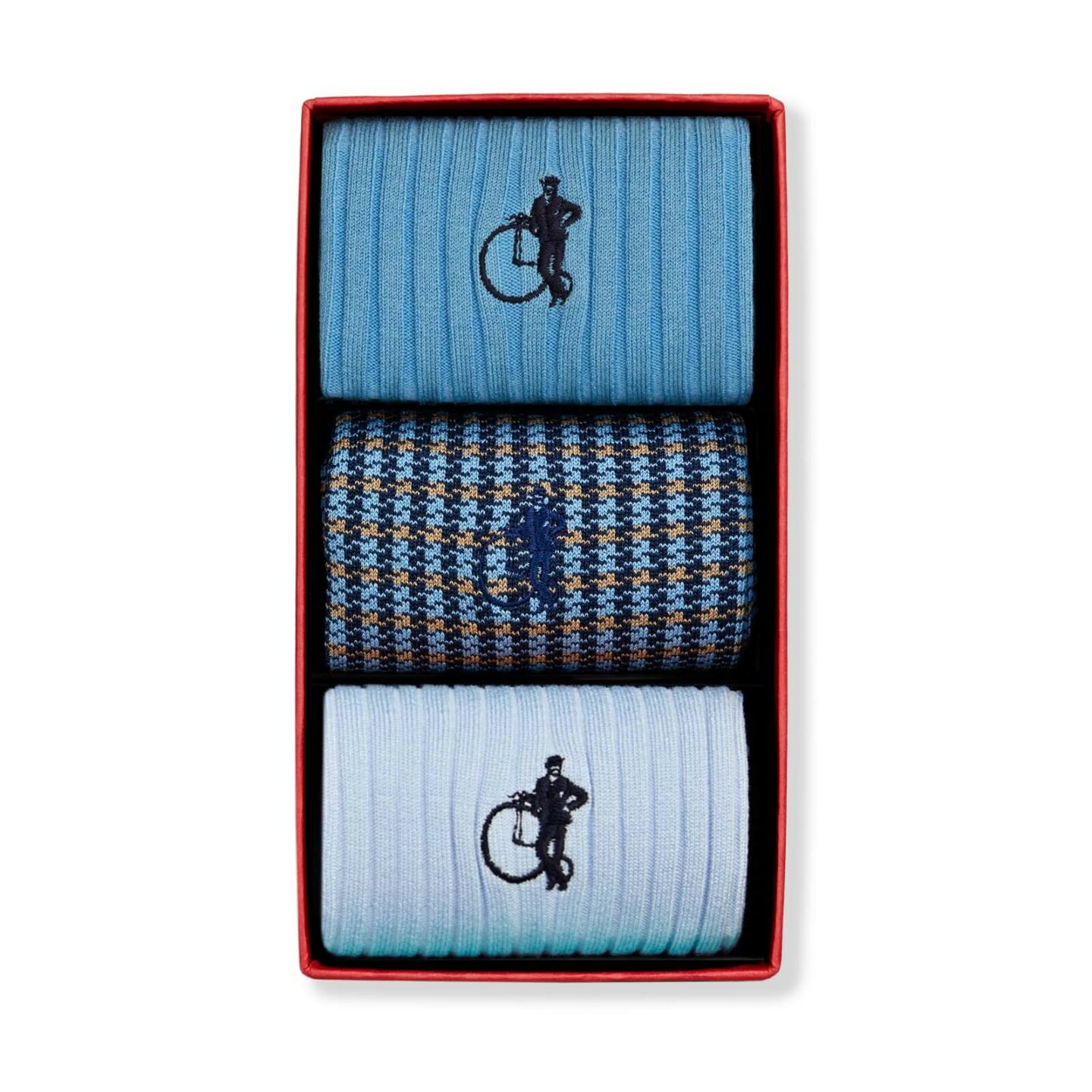 3 pairs of denim blue mens socks from the Shaken and Stirred collection