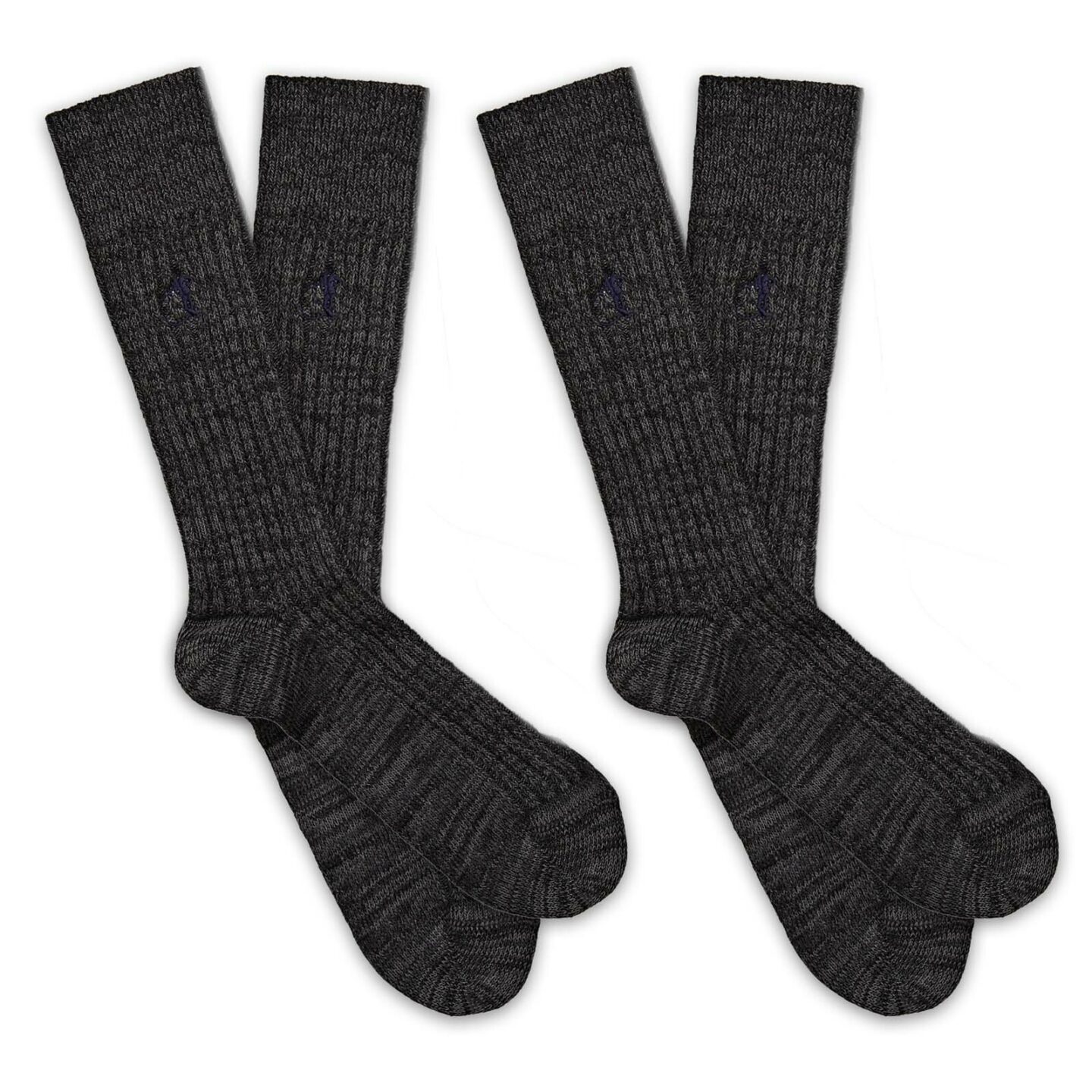 2 pair of grey socks next to each other